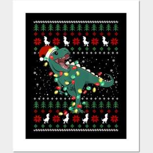 I Want A Dinosaur For Christmas Ugly Sweater Xmas Posters and Art